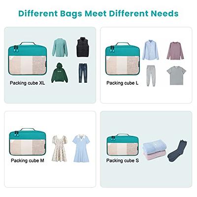 BAGAIL Clear Packing Cubes Packing Organizer for Travel Accessories Luggage Suitcase, Teal 4Set