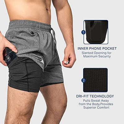 Zilpu Mens Quick Dry Athletic Performance Shorts With Zipper