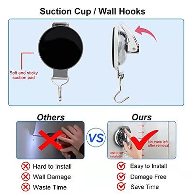 DGYB Large Suction Cup Hooks for Shower Set of 4 Black Towel Hooks for  Bathrooms Stainless Steel Suction Shower Hooks for Inside Shower 15 Lb