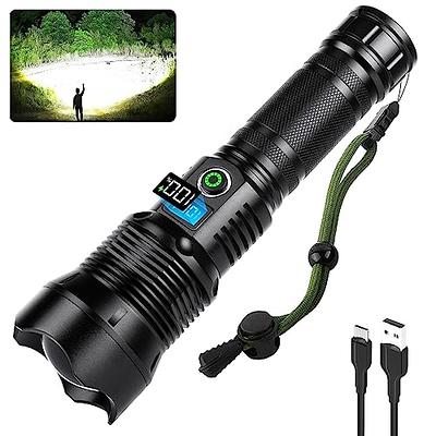 Sunitact Flashlights High Lumens, Rechargeable Flashlights Led 20000 Lumen  XHP70.2, Super Bright Flash Light, High Powered Handheld Flashlights for  Emergency Camping Gift, IP67 Waterproof, Zoomable Black