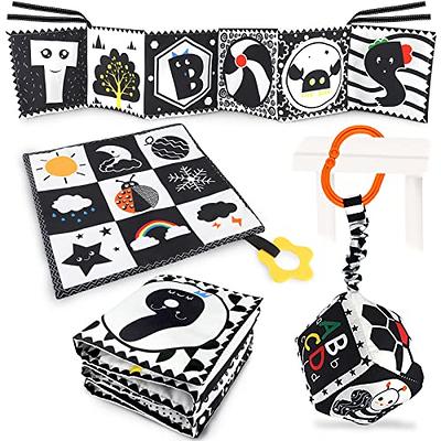 Diyfrety 10 Pcs Black and White High Contrast Baby Toys 0-3 Months Tummy  Time Toys Newborn Toys for 0-3 Months Visual and Brain Development  Montessori