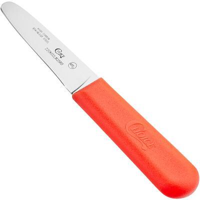 Choice 3 1/2 Smooth Stainless Steel Sandwich Spreader with Red  Polypropylene Handle