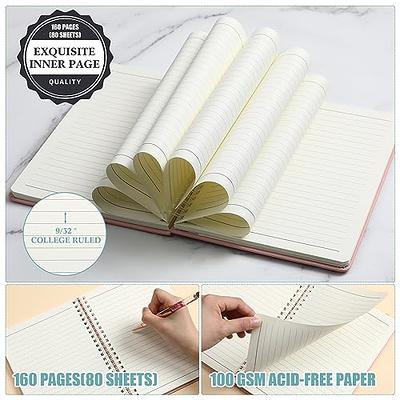 EOOUT 3 Pack A5 Spiral Notebook, Hardcover Spiral Journal, 5.5 x 8.3  Inches, 100GSM Thick Paper, 80 Sheets College Ruled, for School Office Home