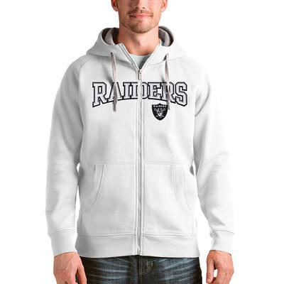 Women's Las Vegas Raiders Antigua White Victory Wordmark Logo Pullover  Sweatshirt