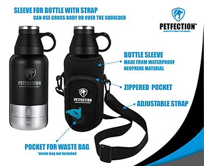 WATER BOTTLE HOLDER Neoprene Insulated with Shoulder Strap Black NATURE  PIONEOR