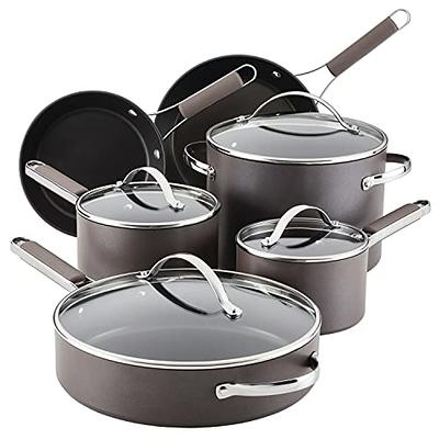 SereneLife 15 Piece Essential Home Heat Resistant Non Stick Kitchenware  Cookware Set w/ Fry Pans, Sauce Pots, Dutch Oven Pot, and Kitchen Tools,  Black