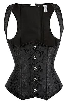 Alivila.Y Fashion Womens Steel Boned Brocade Underbust Corset 2989-Black-M  - Yahoo Shopping