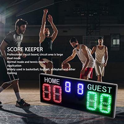 Multipurpose Tabletop Scoreboard, Sports Scorekeeper Score Board Score Keeper for Basketball Indoor Outdoor Sports Volleyball Soccer , Red, Size