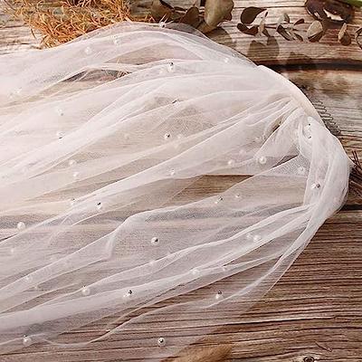 Unsutuo Wedding Veil Comb Bridal Cathedral Veil 1 Tier Drop Veil Wedding  Rhinestones Hair Comb for Brides, 118 Inches (59Width, White)