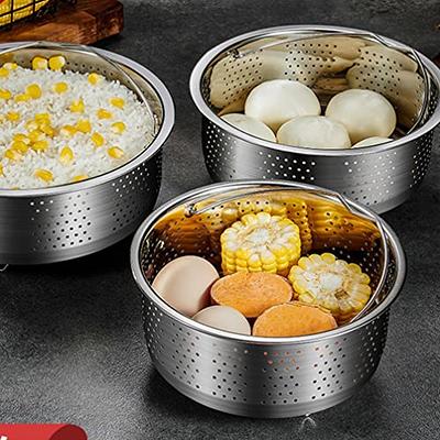 Healeved Stainless Steel Rice Steamer Vegetable Steamer Insert Steam Basket  for Dumplings Stainless Steel Steaming Basket Steamer Basket Insert Cooking  Steamer Rack Fish Food Steam Pot - Yahoo Shopping