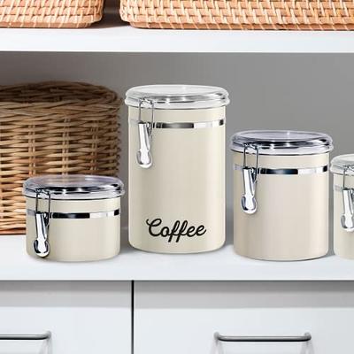 Oggi 4-Piece Stainless Steel Canister Set, Gray