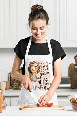  DYJYBMY Mom's Kitchen Chef Hat and Apron Set, Funny