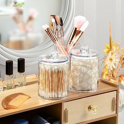 mDesign Plastic Cosmetic Vanity Storage Organizer Box, Hinge Lid, 4 Pack, Clear