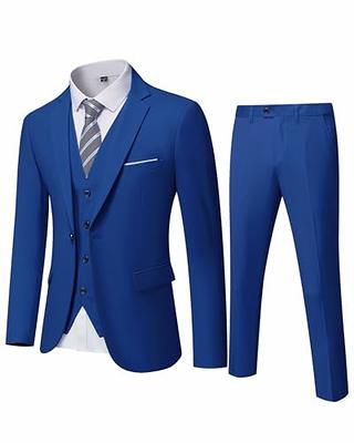 YND Men's Slim Fit 3 Piece Suit Set with Stretch Fabric, One