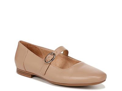 Naturalizer Wide Width Kelly Mary Jane Flat | Women's | Beige | Size 6 ...