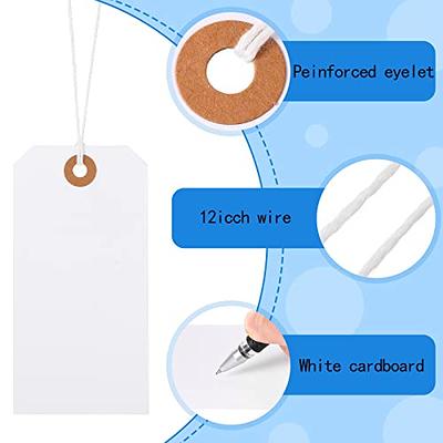 200Pcs Marking Tags Kraft Price Tags, Kraft Price Labels Display Tags with  String Attached,Paper Hang Tags Writable Tags,Display Label for Crafts