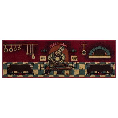 Ottomanson Siesta Kitchen Non-Slip Rubberback Chef 2x5 Kitchen Rug