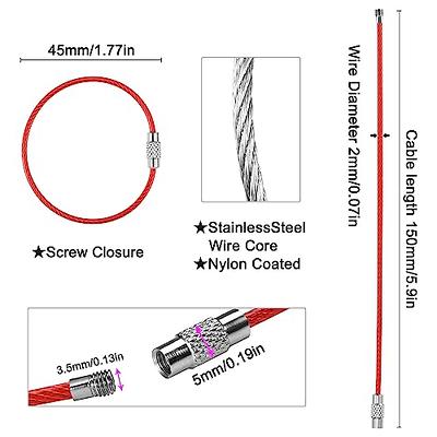 6 Cable Key Rings: Stainless Steel Wire Keyrings, Metal Ring