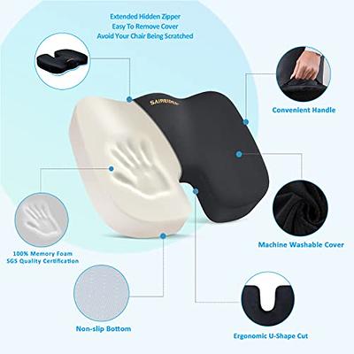 Lumbar Memory foam Pillow for Side Sleepers Pregnancy Relieve Hip Tailbone  Pain Sciatica Chair Car Back Support Cushion