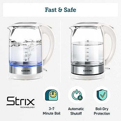 Topwit Electric Kettle Glass Hot Water Kettle, Upgraded, 2L Water Warmer Cordless, Stainless Steel Lid & Bottom, Tea Kettle with Fast Heating, Auto