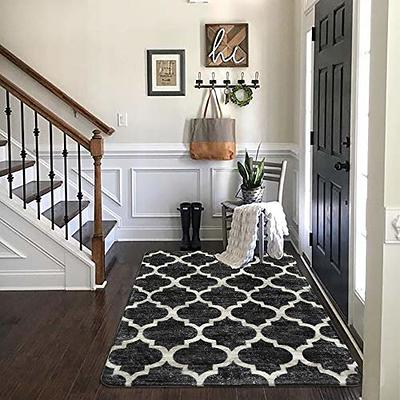 Lahome Moroccan Washable Area Rug - 3'x5' Black Small Entry Rug Accent  Distressed Non-Slip Throw Rug Floor Carpet Rug for Door Mat Entryway  Bedroom Living Laundry Room Kitchen Rug - Yahoo Shopping