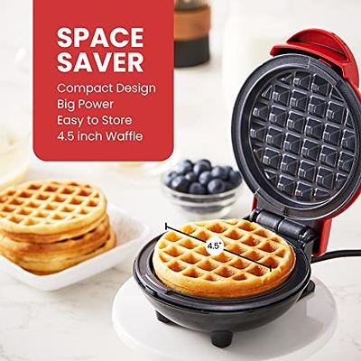  UVFAST Mini Waffle Maker, Small Waffle Irons Non-stick,  Breakfast Belgian Waffles, Mini Waffle Iron Make Waffles in Minutes,  Portable Pancake Maker Machine for Kid, Easy to Clean, 5 Inches Wide, Black