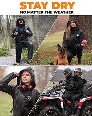 Foxelli Rain Suit for Men and Women - Waterproof Rain Gear with Hood for  Motorcycle, Golf, Fishing, Lightweight Rainwear - Yahoo Shopping