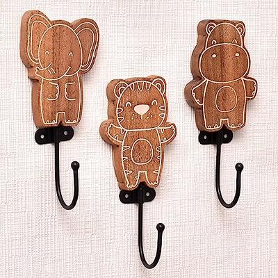 3pcs Animal Adhesive Wall Hooks, Decorative Adhesive Hooks For Kids Room