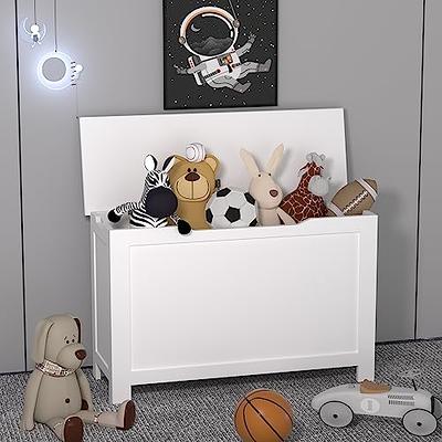 Wooden Kids Toy Storage Organizer with Lid-Gray