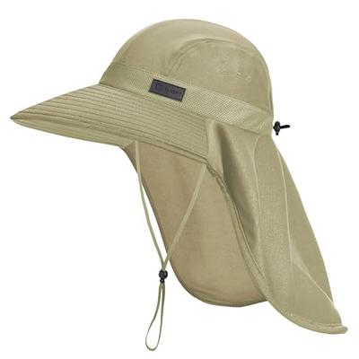 LLmoway Men Women Safari Fishing Sun Cap with Removable Neck Flap Quick Dry  Hats