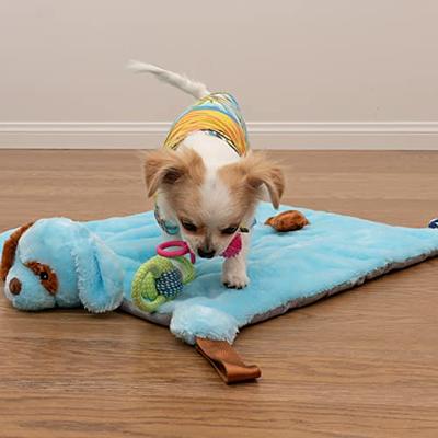 EZDOM Puppy Play Mat with Toys - Upgraded - Blue, 23”x20” -  Multi-Functional Interactive Puppy Toy and