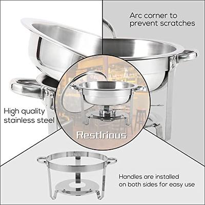 BriSunshine Chafing Dish Buffet Set 2 Packs, 4 QT Round Chafing Dishes with  Glass Lid & Lid Holder, Stainless Steel Food Warmers for Parties Buffet