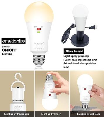 Emotionlite Rechargeable Emergency Light Bulb, 1800mAh Battery Backup for  Home Power Failure, Outage Emergency Reading Lighting Camping Hurricane,3  Brightness Dimmable, Warm White,E26 Base, 6 Pack - Yahoo Shopping