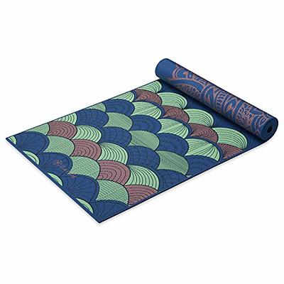 Gaiam Reversible Turquoise Lotus Printed Yoga Mat 68 6mm Extra