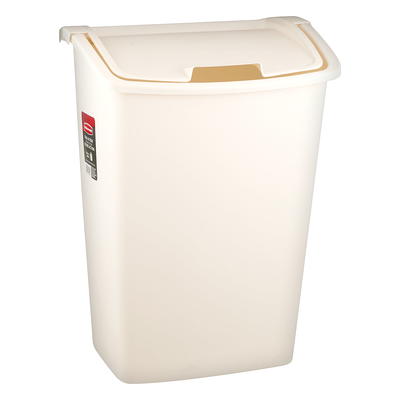 Rubbermaid 13-Gallons White Plastic Kitchen Trash Can with Lid Indoor in  the Trash Cans department at