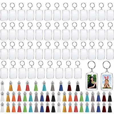 10Pcs SMALL SIZE-Rectangle Clear Acrylic Photo Snap-in Keychain