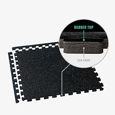 1/2in Thick 48 Sq Ft Rubber Top High Density EVA Foam Exercise Gym Mats  Non-slip 12 Pcs - Interlocking Puzzle Floor Tiles for Home Gym Heavy  Workout