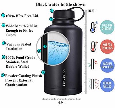 Fanhaw Insulated Water Bottle with Chug Lid - 20 Oz Double-Wall Vacuum Stainless  Steel Reusable Leak & Sweat Proof Sports Water Bottle Dishwasher Safe with  Anti-Dust Standard Mouth Lid (Black) - Yahoo