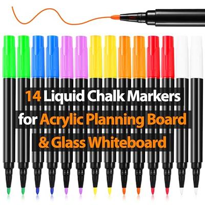 White Liquid Chalk Markers for Blackboards Chalkboard Signs, Glass,  Windows, With Eraser & Magnet on Top.