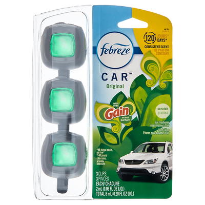 Febreze Car Odor-Fighting Car Freshener Vent Clip Gain Original Scent, .06  oz, Pack of 3 - Yahoo Shopping