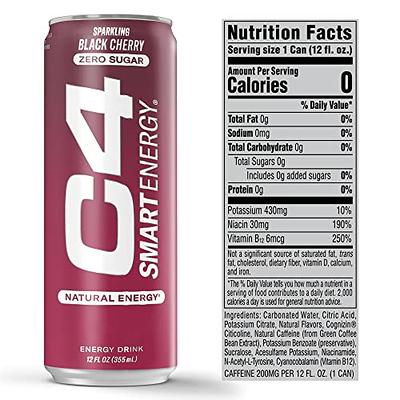 C4 Energy Drink, Anytime, Zero Sugar, Smart Energy, Electric Sour 16 oz, Shop