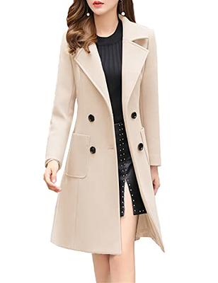 CREATMO US Women's Double-Breasted Trench Coat