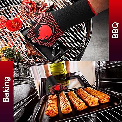 Oven Gloves with Fingers by Beets & Berry, Cooking Gloves Heat Resistant up  to 650°F, for Small Hands, Baking Gloves Extra Long, BBQ Glove, Oven