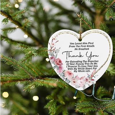  DIGIBUDDHA Mother In Law Gifts Ornament Gift Christmas Mother's  Day Wedding Present Thank You For Raising The Man of My Dreams from Bride  Daughter In-Law 3 Flat Circle Ceramic with Ribbon