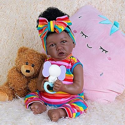  Anano Biracial Baby Doll 19 Inch Reborn Baby Dolls Silicone  Full Body African American Newborn Girl Doll Realistic : Toys & Games