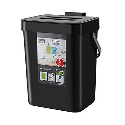 Kitchen Trash Can with Lid,2.4 Gallon Small Hanging or Standing Plastic  Compost