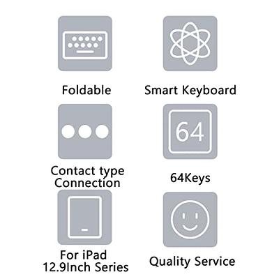  Wireless Smart Keyboard for Ipad pro, 12.9in Portable Tablet  Intelligent Carrying Foldable Ultra-Slim Keyboard with 64 Keys for Ipad Pro  2nd Generation & 1st Generation : Electronics