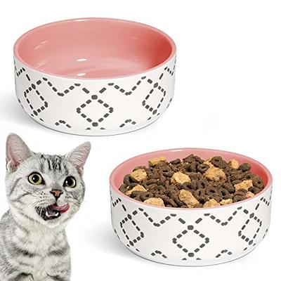 Elevated Cat Bowl Set, Cat Bowls Stand, Modern Cat Bowls for Water and  Food, Wooden Feeder for Pet, Stable Black Metal Base 