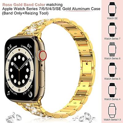 LELONG Compatible with Apple Watch Band 38mm 40mm 41mm Series 9 8 7 6 5 4 3  2 1 SE Ultra for women, Bling Replacement Bracelet iWatch Band, Sparkle