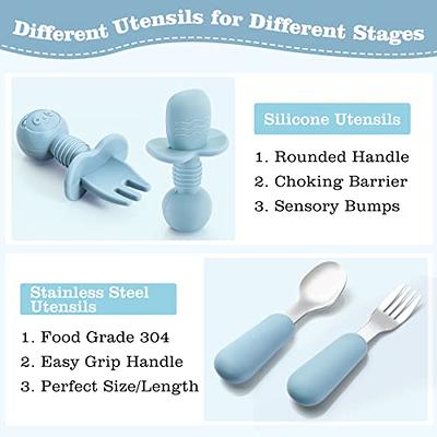 21 Pcs Baby Led Weaning Supplies Silicone Baby Feeding Set Baby Toddlers  Utensils Divided Suction Plates Bowls Forks Spoons Cup Adjustable Bibs  Placemat Self Feeding Eating Utensils 3 Colors